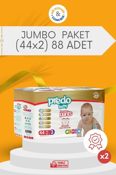 PredoBaby Premium Pants Külot Bezi 3 Numara 4-9 kg Mıdı 88 Adet