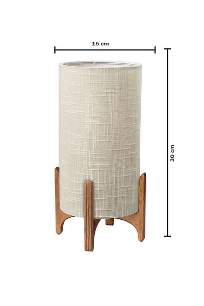 EFLIGHTDESIGN Wooden Lampshade Cream Pattern Modern Stylish Bedroom Living Room Table Lamp