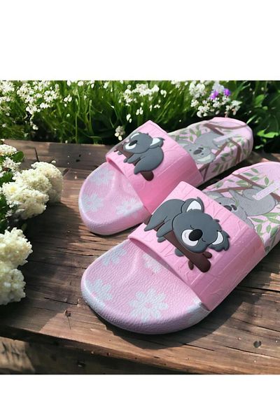 YILDIZ AYAKKABI KOALA Detailed - Non-Slip Plastic Bathroom and Balcony Slippers, Pool and Street Slippers