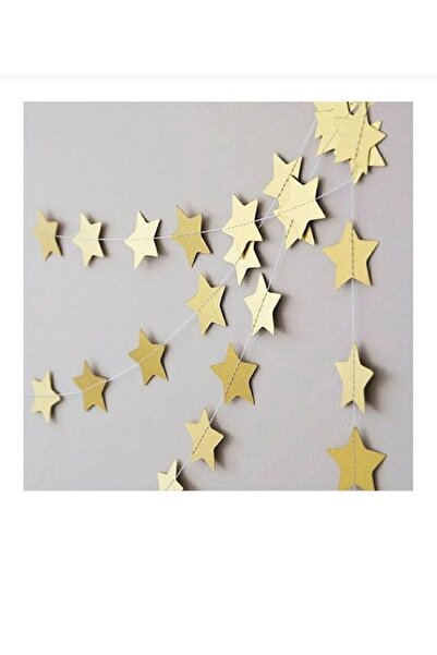 BalonEvi Gold Renk 4 Mt Yıldız Uzar Süs