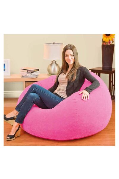 direkstoktan Şişme Puf Koltuk Kadife Kaplama Şişme Keyif Koltuğu - Intex Infl...