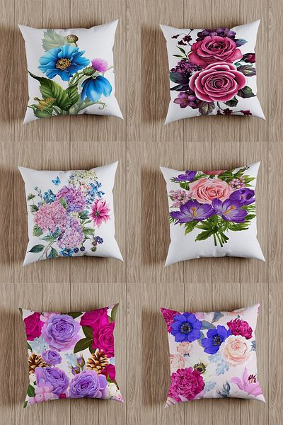 fdm desıgn Double Sided Printed Special Design Decorative Throw Pillow Cover Set of 6