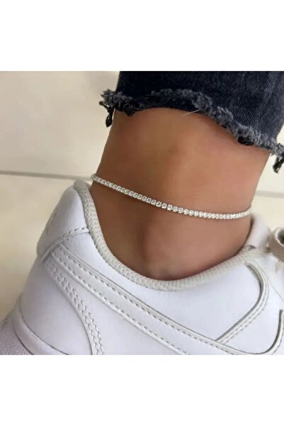 Estilo Lingerie SİLVER SU YOLU TAŞLI HALHAL GÜMÜŞ KAPLAMA HALHAL