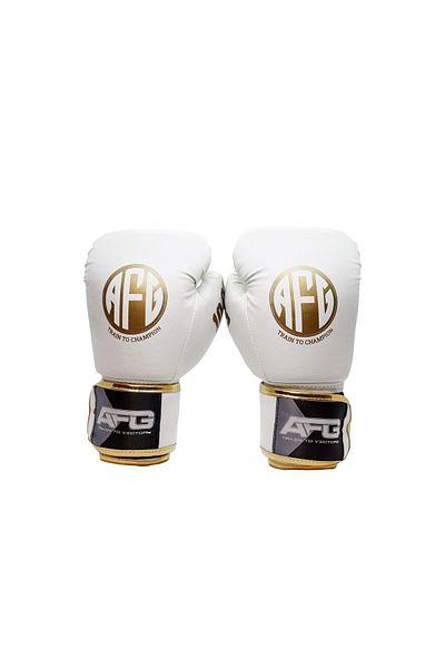 AFG Store 6 oz White Gold Boxing Gloves