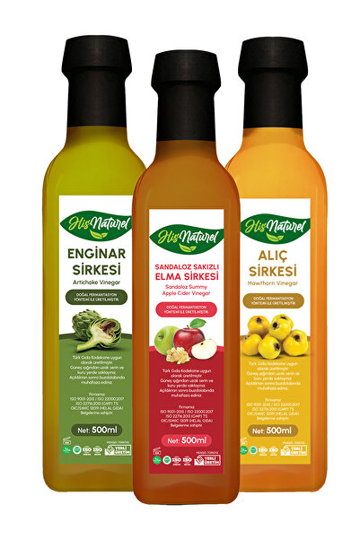 His Naturel Sandaloz Sakızlı Yeşil Elma Enginar Alıç Sirkesi Hızlı Toksin, Iç...