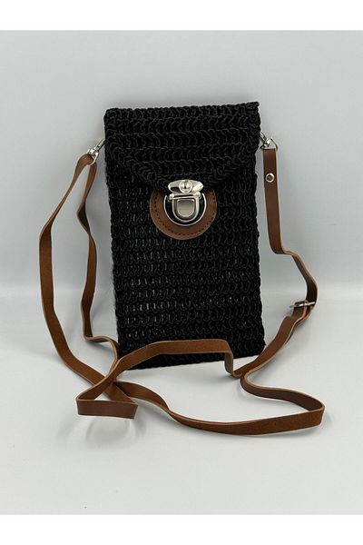KIRASE Quality Straw Weave Patterned Mobile Phone Bag
