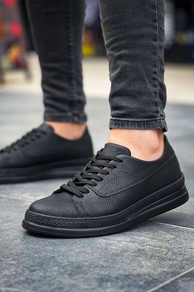 BZ Moda B2401 Ορθοπεδικό ανδρικό αθλητικό παπούτσια - Casual Skin, Μαύρα αθλητικά παπούτσια CST