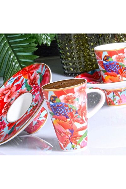 Kosova EVİMSHANE İÇE GEÇMELİ TABAĞI AYAKLI 6 KİŞİLİK KAHVE FİNCAN TAKIMI