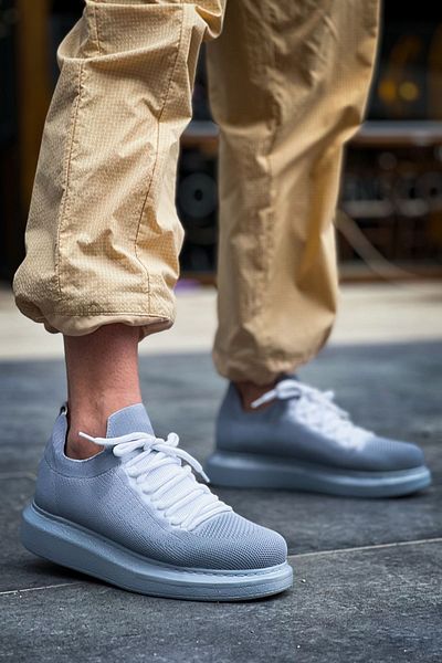 BZ Moda B307 Ορθοπεδική Σόλα Γκρι Πλεκτά Ανδρικά Sneaker - TGT