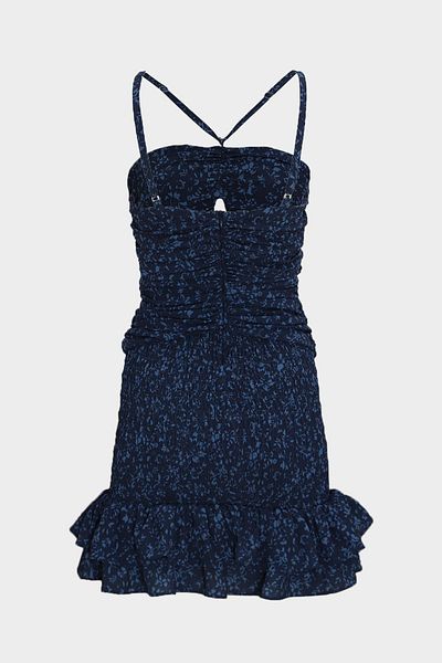 Açelya Okcu Slim Fit Elastic and Gather Detailed Women's Mini Dress