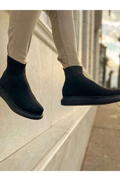 BZ Moda B207 Maglieria-T Ανδρικά πλεκτά αθλητικά παπούτσια - Ορθοπεδική σόλα, casual αθλητικά παπούτσια, TST μαύρο