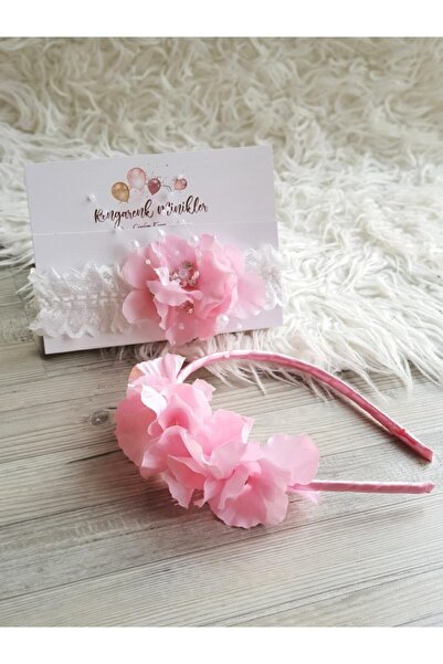 çiğdem kaya design Coroana normală roz florală pentru mama și bebeluș (Set de...