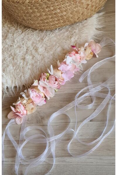 çiğdem kaya design Bahar Cicekli Lohusa Elbise Kemeri( Hamile Fotograf Cekim Elbise Kemeri)