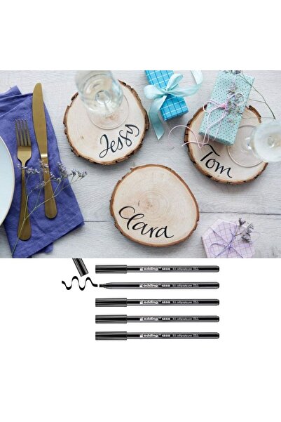 Edding EDDİNG KALİGRAFİ KALEMİ 1255 SİYAH 3,5 MM 10 LU Kağıt, Ahşap, Bullet Journal, Tebrik Kartları v.b.