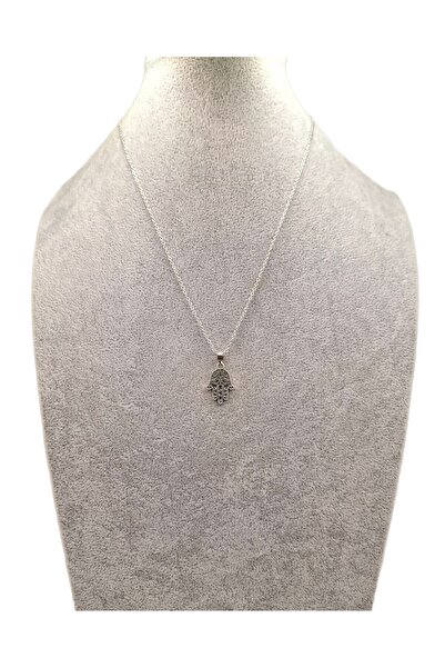 Han Ticarethane قلادة يد فاطمة الأم - لون فضي