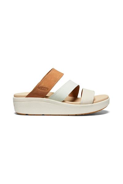 Keen 1027269 Ellecity Slide Natural Leather/clearly Aqua Women's Slippers