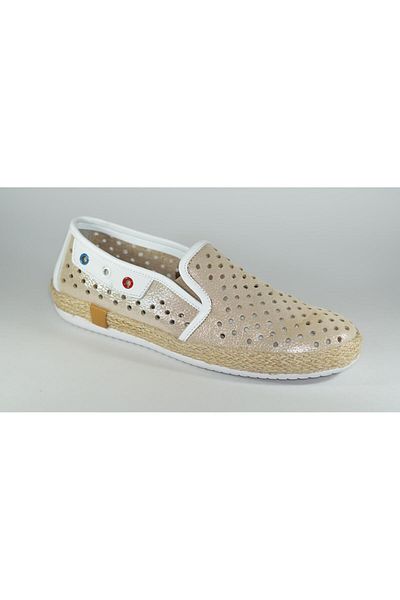 Freefoot 00122-d Pantofi casual perforați pentru femei aurii