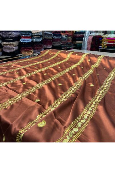 OsmanKumaşDantel İşlemeli Saten Kumaş