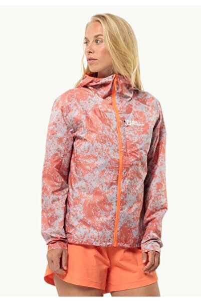 Jack Wolfskin 1307851_8312 Prelight Wind Jkt W Grid Camo Kadın Outdoor Ceket