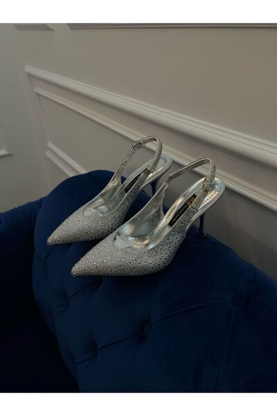 M&B WOMEN'S HEELED SATIN STONE DETAIL 8 cm heel height from 36 42