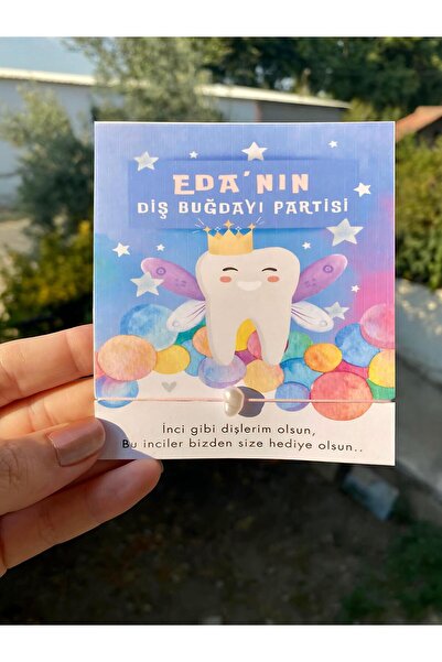 MELS TASARIM Kişiye Özel İsimli Diş Buğdayı Şans Bilekliği Hediyeliği 12 Adet