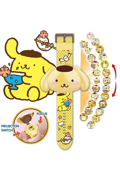 Kumik Sanrio Pompompurin Projection Clock - Reflect 24 Different Characters
