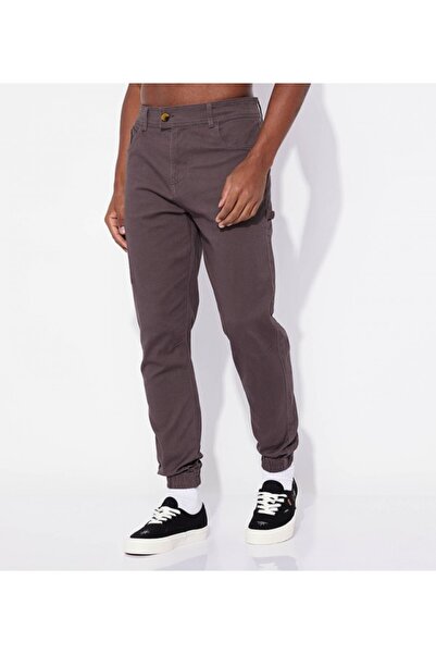 Aeropostale Men's Purple Plain Mid-Rise Drawstring Jogger