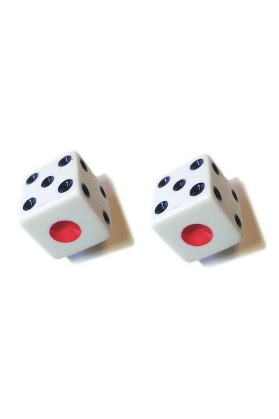 GENC DIJITAL BASKI Red Dotted 8.5 mm x 8.5 mm Backgammon Dough - 1 Pair