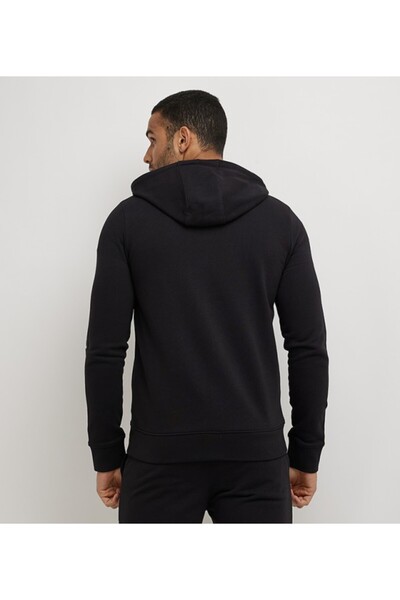 Aeropostale Men's Black Plain Hooded Sweatshirt