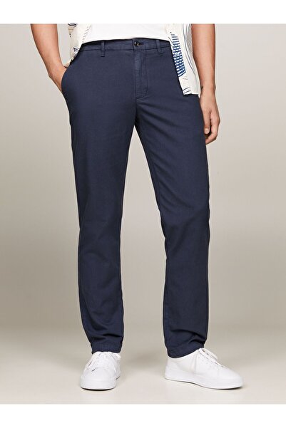 Tommy Hilfiger Erkek Dokuma Kumaş  Normal Bel  Düz Model Lacivert Pantolon MW0MW34486-DW5