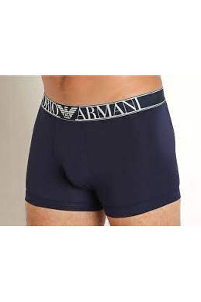 Emporio Armani Ανδρικό ελαστικό λογότυπο μέσης άνετης εφαρμογής Navy Blue Boxer 111389   3F511-00135
