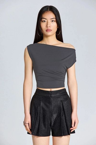 boutiquen 2627 Boat Neck Smoked Blouse