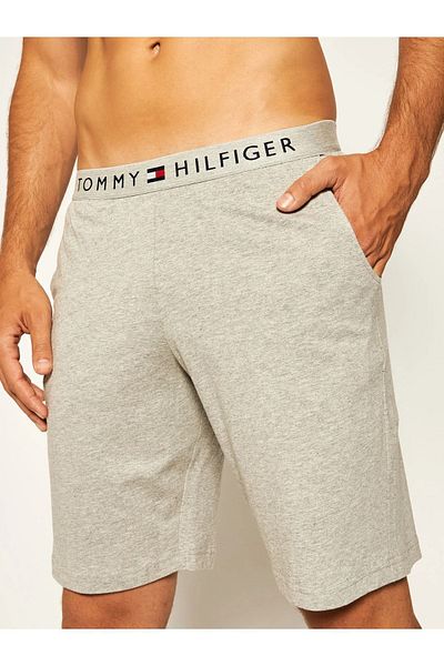 Tommy Hilfiger Men's Woven Fabric Regular Waist Solid Model Gray Shorts Um0Um01203-004