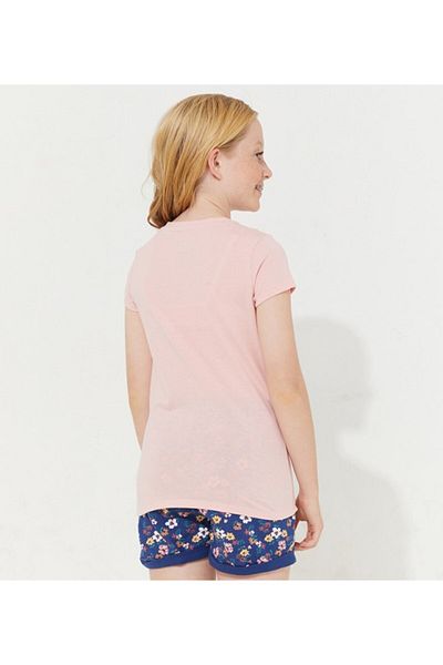 Aeropostale Girls Beige Floral Round Neck Short Sleeve T-Shirt