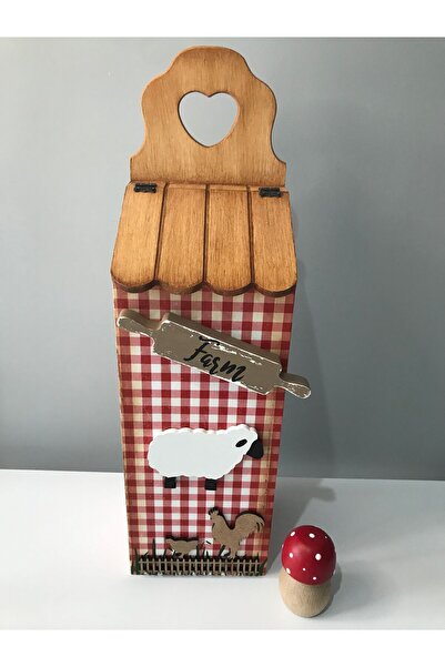 FK Home Decor Ahşap Poşetlik Çok Amaçlı Kutu Mutfak Dekorasyonu