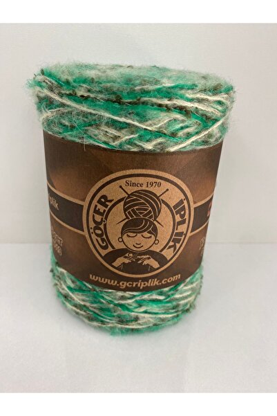 göçer Buchet de lână acrilică verde cremă neagră - Moher Visual Net 300gr