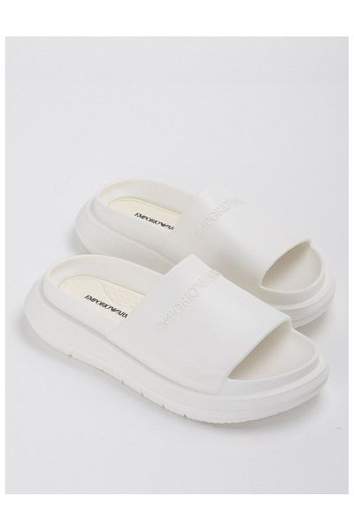 Emporio Armani شبشب رجالي أبيض بشعار عالي النعل - X4P134 XD405-00894