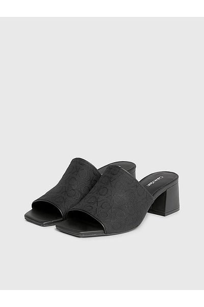 Calvin Klein Kadın Marka Logolu Günlük Kullanım Topuklu Siyah Sandalet HW0HW01936-BEH