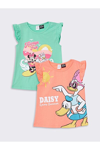 LC Waikiki Dívčí tričko s potiskem LCW Minnie Mouse – s výstřihem, krátký ruk...