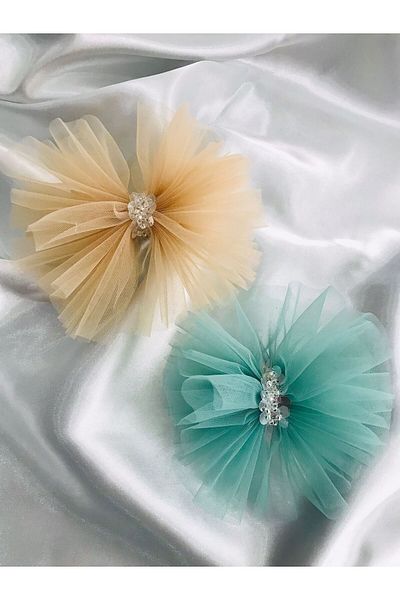 Demeter Collection 2-Piece Yellow Green Tulle Sequin Beaded Girl's Buckle