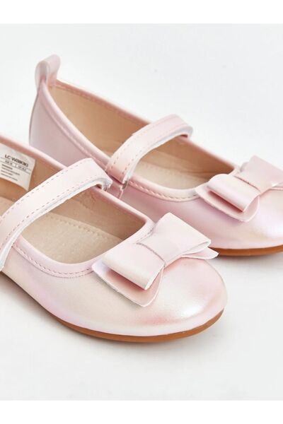 LC Waikiki LCW STEPS Girl's Ballerinas with Velcro and Bow Detail