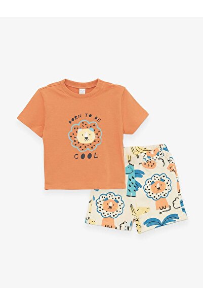 LC Waikiki LCW baby Crew Neck Printed Baby Boy T-Shirt and Shorts 2-Piece Set...