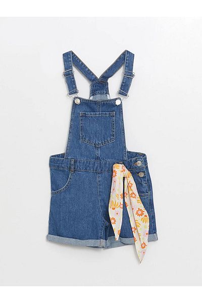 LC Waikiki Salopetă de jeans pentru fete LCW Kids - Guler pătrat