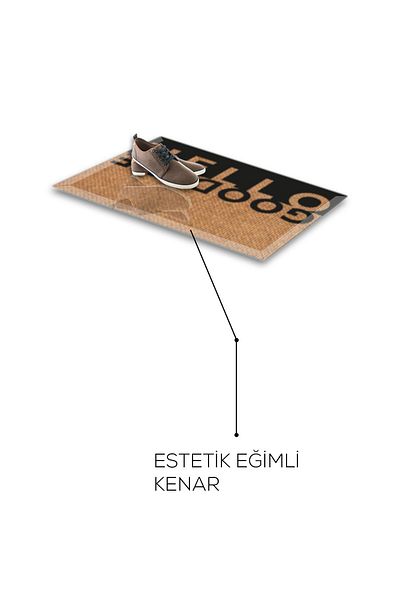 Decorita Hello Goodbye Αντιολισθητικό Γυάλινο Χαλάκι με Ψάθινο Σχέδιο - 45cm x 70cm