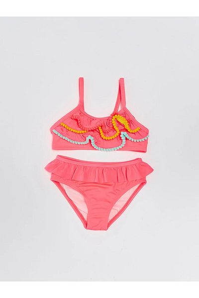 LC Waikiki Lcw Baby Stretchy Fabric Printed Baby Girl Bikini Set