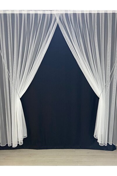 Fashion Pearl Moda Inci Perde, Düz Grek Halatlı Kruvaze Tül Perde