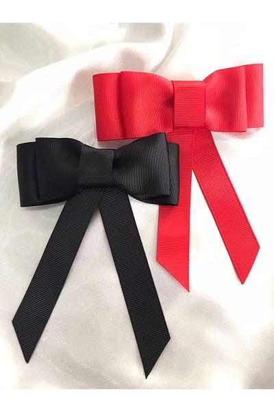 Demeter Collection 2pcs bow red black automatic buckle