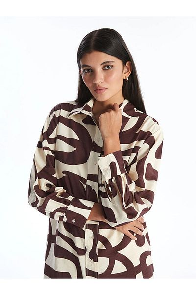 LC Waikiki Дамска туника-риза с шарки и принт LCW Modest
