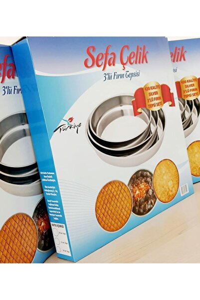 Yıldız çelik Paslanmaz büyük 3'lü çelik tepsi seti