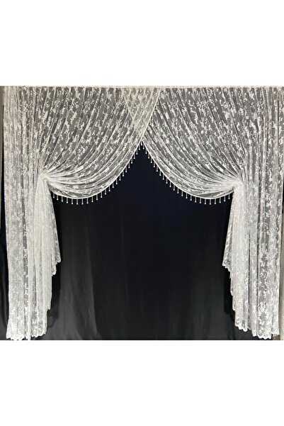 Fashion Pearl Moda Inci Perde, Örme Bulut, Beyaz Kruvaze, Boncuklu Tül Perde ...
